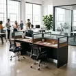 2-Person Office Workstation - Compact Double Computer Desk - 3