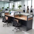 2-Person Office Workstation - Compact Double Computer Desk - 4