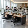 2-Person Office Workstation - Compact Double Computer Desk - 5