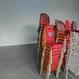 Event Chair - Red Padded Banquet Chair with Gold Frame - 2