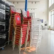 Event Chair - Red Padded Banquet Chair with Gold Frame - 3