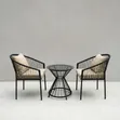 Black Metal Patio Set with Table - 2 Chairs - 1