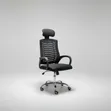 Black Ergonomic Mesh Office Chair with Headrest - 4
