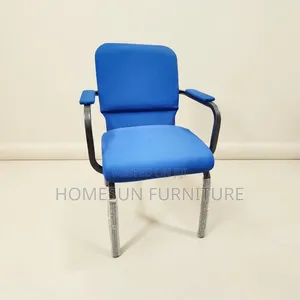 Visitor Chair - Blue Padded Seat with Metal Frame