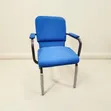 Visitor Chair - Blue Padded Seat with Metal Frame - 1