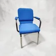 Visitor Chair - Blue Padded Seat with Metal Frame - 2
