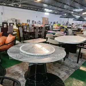 Home Palace Marble Turn Table Dining Set