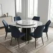 Home Palace Marble Turn Table Dining Set - 3