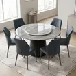 Home Palace Marble Turn Table Dining Set - 4