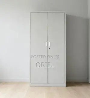 2-Door Storage Cabinet - White Steel