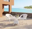 Seti ya Kula ya Rattan ya Nje ya Viti 2 - 3