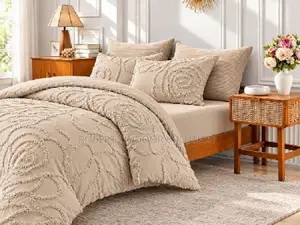 Shabby Chic Tufted Embroidery Duvet Cover Set