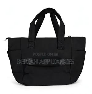 Black Tote Bag with Multiple Compartments