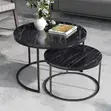 MDF Nesting Coffee Table - Black Finish - 2