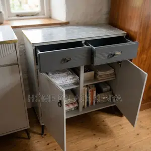 Double Drawer Bedroom Clothes Cabinet - Gray