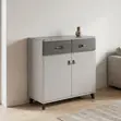 Double Drawer Bedroom Clothes Cabinet - Gray - 5