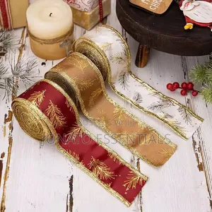 Christmas Tree Decoration Ribbon 5M Glitter Wired Edge