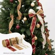 Christmas Tree Decoration Ribbon 5M Glitter Wired Edge - 2