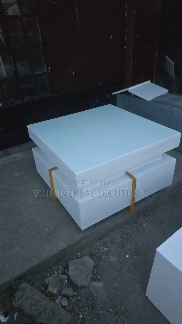 White Executive Modern Square Coffee Table - 1