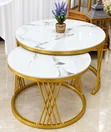 Modern Round Marble Nesting Coffee Tables - Set of 2 - 2