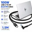 100W USB-C to HP Blue Pin Charging Cable - 3
