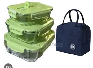 Lunch Bag + Set ya Vitu 3 vya Vyombo vya Chakula vya Kioo