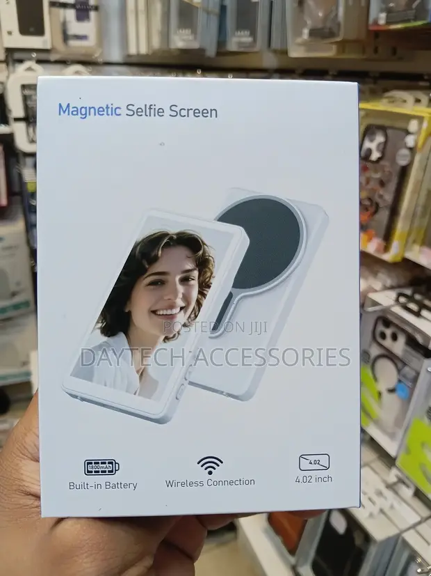 Wireless Magnetic Selfie Monitor Screen - Nyeupe - 1