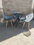 Set Mpya ya Chakula Nyeusi ya Nje (3-Seater) - 2