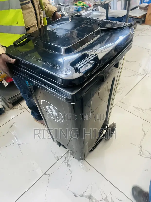 240L Bins with Pedal and Wheels (Black/Green/Yellow) - 1