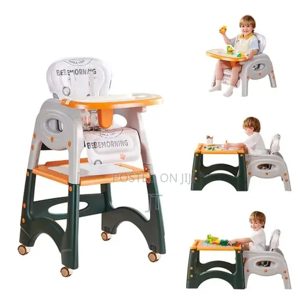BeBeMorning 3-in-1 Baby High Chair & Booster Seat with Wheels - 1