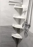 4-Tier Adjustable Corner Shower Rack - 1