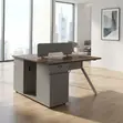 2-Seater Brown Office Workstation Desk - 3
