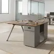 2-Seater Brown Office Workstation Desk - 5