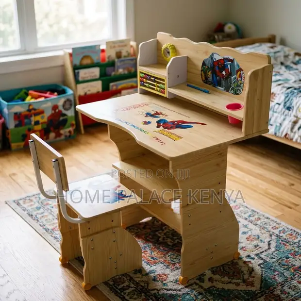 Wooden Kids Study Desk and Chair Set - 1
