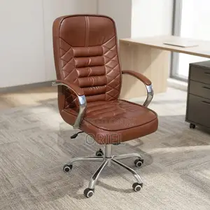 Brown Cushioned Leather Office Chair
