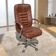 Brown Cushioned Leather Office Chair - 2
