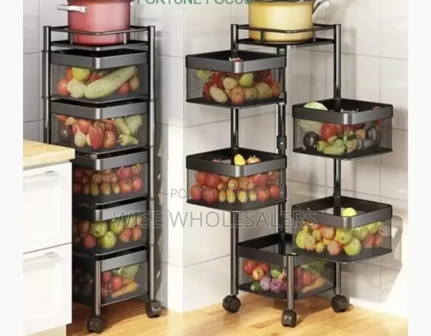 High Quality Square Fruit Rack with Wheels - 1