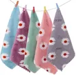 5pc Coral Fleece Square Soft Absorbent Hand Towels - 2