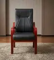 Kiti cha Mgeni cha Ofisi chenye Mikono ya Mahogany - 1