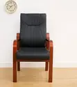 Kiti cha Mgeni cha Ofisi chenye Mikono ya Mahogany - 2