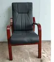 Kiti cha Mgeni cha Ofisi chenye Mikono ya Mahogany - 3