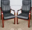 Kiti cha Mgeni cha Ofisi chenye Mikono ya Mahogany - 5