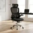 Kiti cha Ofisi cha Ergonomic chenye Mzunguko - Nyeusi - 4