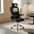 Kiti cha Ofisi cha Ergonomic chenye Mzunguko - Nyeusi - 5
