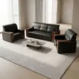 Seti ya Sofa ya Ngozi ya Viti 5 - Nyeusi - 4