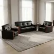 Seti ya Sofa ya Ngozi ya Viti 5 - Nyeusi - 5