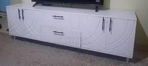 Modern White 6-Ft TV Stand with Storage