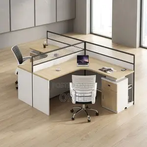 Curved Two-Person Office Workstation Desk