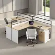 Curved Two-Person Office Workstation Desk - 2