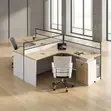 Curved Two-Person Office Workstation Desk - 3